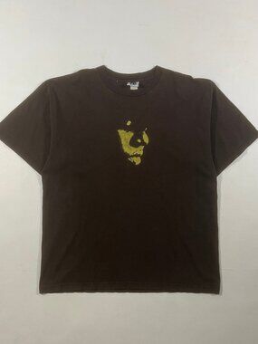 Vintage Y2K Brown "Legends" Face Graphic Boxy Tee Made In USA